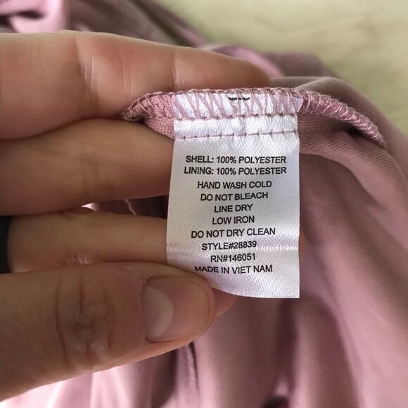 Monteau Blouse Womens Large Pink Top Ruffle Dusty Cottage Career Church Flowy - Picture 10 of 10